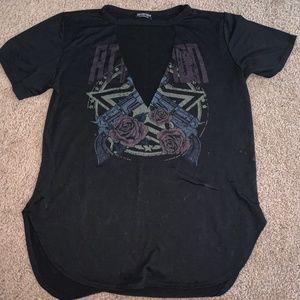 Fashion nova deep cut t shirt